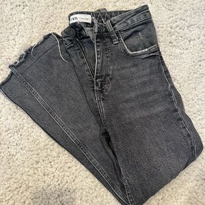 Zara distressed gray womens size 2 ankle jeans